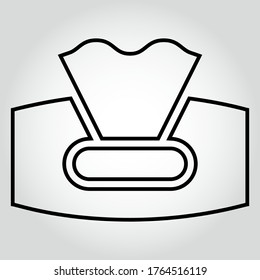 Wet wipes icon, outline vector sign, linear style pictogram isolated on white. Symbol, logo illustration. Editable stroke. Eps10 vector illustration.