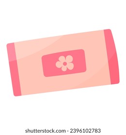 wet wipes intimate hygiene woman flower icon element vector illustration