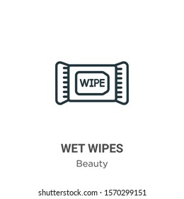 Wet wipes outline vector icon. Thin line black wet wipes icon, flat vector simple element illustration from editable beauty concept isolated on white background