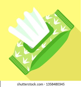 Wet wipes pack icon. Flat illustration of wet wipes pack vector icon for web design