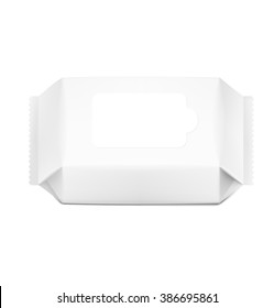 Wet wipes package isolated on white background. Can be use for your design, promo, adv and etc.