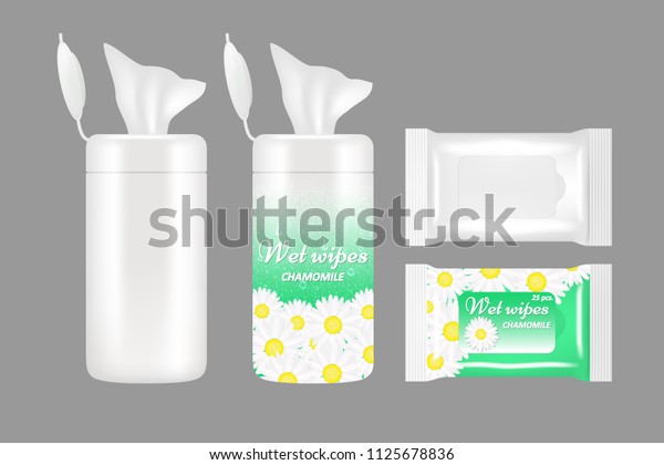 Download Free Wet Wipes Package Mockup Set Vector Stock Vector Royalty Free 1125678836 PSD Mockups.