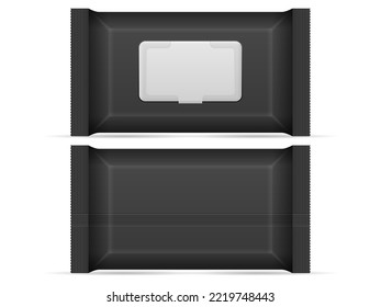 Wet wipes package set on a white background. Vector illustration.