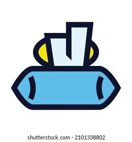 Wet Wipes. Simple Vector Color Icon.