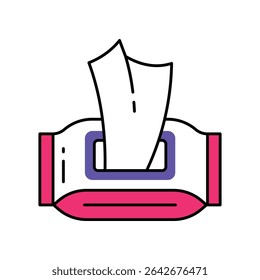 Wet Wipes Vector Filled outline illustration style icon. EPS 10 file 
