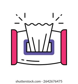 Wet Wipes Vector Filled outline illustration style icon. EPS 10 file 