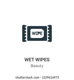 Wet wipes vector icon on white background. Flat vector wet wipes icon symbol sign from modern beauty collection for mobile concept and web apps design.