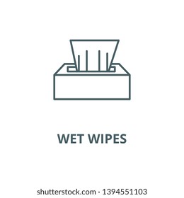 Wet wipes vector line icon, linear concept, outline sign, symbol