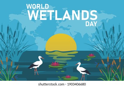 wetland day vector creative design.wolrd wetland day vector design.creative design.2 february world wetland day vector design.world wetlands day vector.international wetlands   