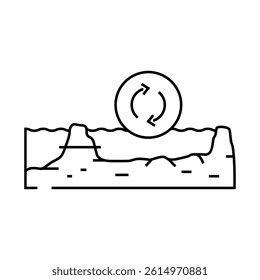 wetland restoration environmental line icon vector. wetland restoration environmental sign. isolated contour symbol black illustration