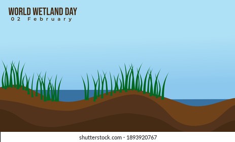 Wetland vector illustration. good template for wetland day design.