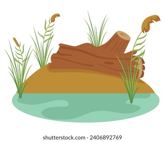 wetland wild trunk illustration isolated