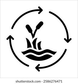 Wetlands Conservation Icon Element For Design