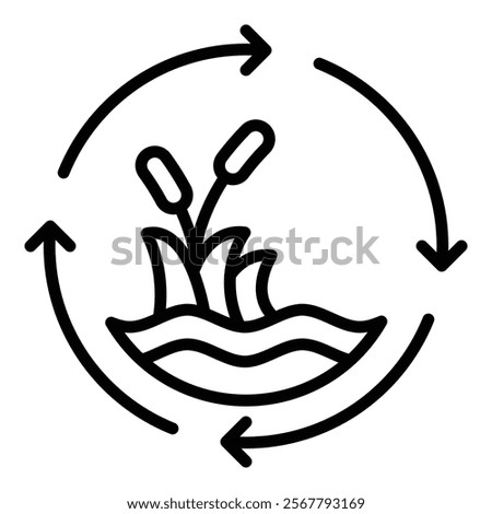 Wetlands Conservation Icon Element For Design