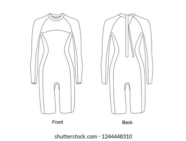 Wetsuit With Back Zip, Vector