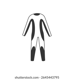 Wetsuit Doodle Clipart. Minimal scuba diving equipment gear line drawing in hand drawn style for underwater themes. Vector illustration