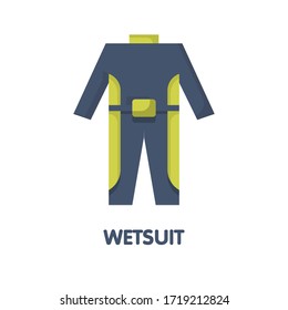 Wetsuit flat icon design, diving suit vector illustration on white background eps.10