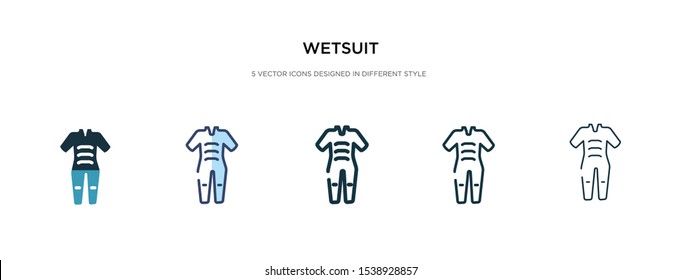 wetsuit icon in different style vector illustration. two colored and black wetsuit vector icons designed in filled, outline, line and stroke style can be used for web, mobile, ui