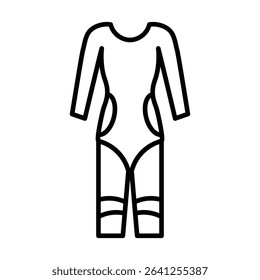 Wetsuit icon outline set sign