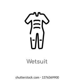 wetsuit vector line icon. Simple element illustration. wetsuit outline icon from summer concept. Can be used for web and mobile