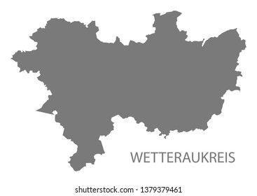 Wetteraukreis grey county map of Hessen Germany