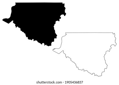 Wetzel County, State of West Virginia (U.S. county, United States of America) map vector illustration