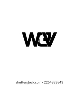 wev typography letter monogram logo design