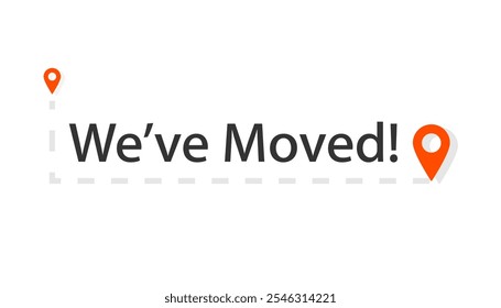 Weve Moved icon. Clipart image isolated on white background