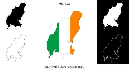 Wexford county outline map set