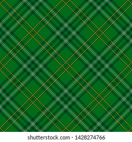 Wexford County Tartan. Seamless pattern for fabric, kilts, skirts, plaids. Diagonal cell