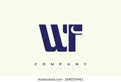 WF Abstract Geometric Logo Design. Modern and elegant logo design with simplistic typography elements, showcasing branding excellence.