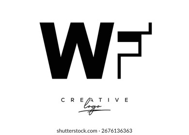 WF Creative Minimalist Negative Space Latter Logo con monograma moderno para marca y logotipo de marca comercial con letras iniciales Diseño de logotipo para marca.