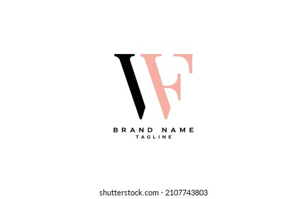 WF, FW, Abstract initial monogram letter alphabet logo design