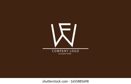 WF FW abstract vector logo monogram template