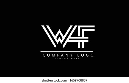 WF FW abstract vector logo monogram template