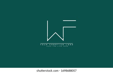 Plantilla monograma de logotipo vectorial abstracto WF FW