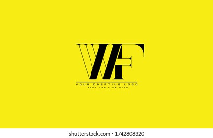 WF FW abstract vector logo monogram template