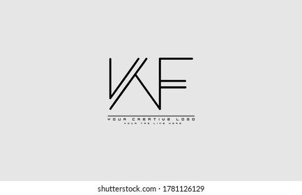 plantilla de monograma del logotipo del vector abstracto WF FW