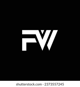 WF or FW ‍abstract awesome artistic different colors illustration. Logo design or icon design or monogram design.