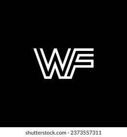 WF oder FW ‍ abstrakte, beeindruckende, künstlerische und farbige Illustration. Logo-Design oder Symboldesign oder Monogramm-Design.