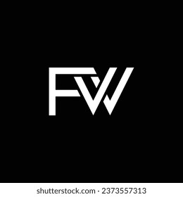 WF o FW ‍ abstracta ilustración artística de diferentes colores. Diseño de logotipo o diseño de icono o de monograma.