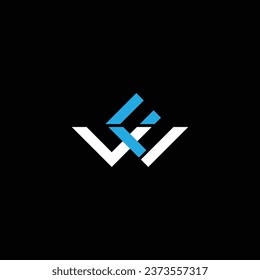 WF or FW ‍abstract awesome artistic different colors illustration. Logo design or icon design or monogram design.