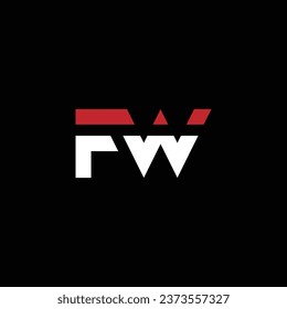 WF or FW ‍abstract awesome artistic different colors illustration. Logo design or icon design or monogram design.
