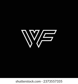 WF or FW ‍abstract awesome artistic different colors illustration. Logo design or icon design or monogram design.