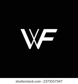 WF oder FW ‍ abstrakte, beeindruckende, künstlerische und farbige Illustration. Logo-Design oder Symboldesign oder Monogramm-Design.