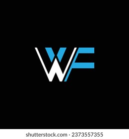 WF or FW ‍abstract awesome artistic different colors illustration. Logo design or icon design or monogram design.
