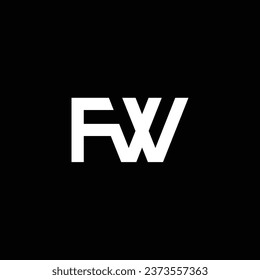 WF oder FW ‍ abstrakte, beeindruckende, künstlerische und farbige Illustration. Logo-Design oder Symboldesign oder Monogramm-Design.