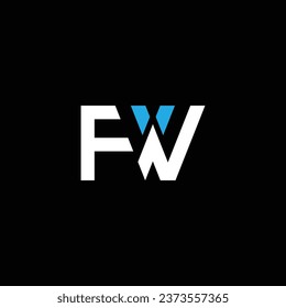 WF or FW ‍abstract awesome artistic different colors illustration. Logo design or icon design or monogram design.