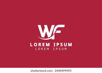 WF FW letter logo design. Flat vector logo design template illustration.