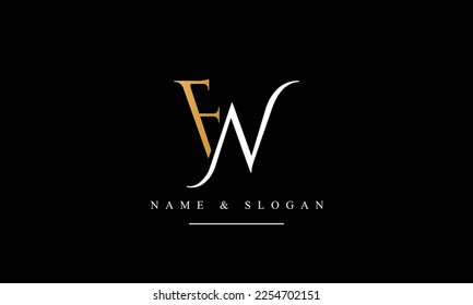 WF, FW, W, F abstract letters logo monogram